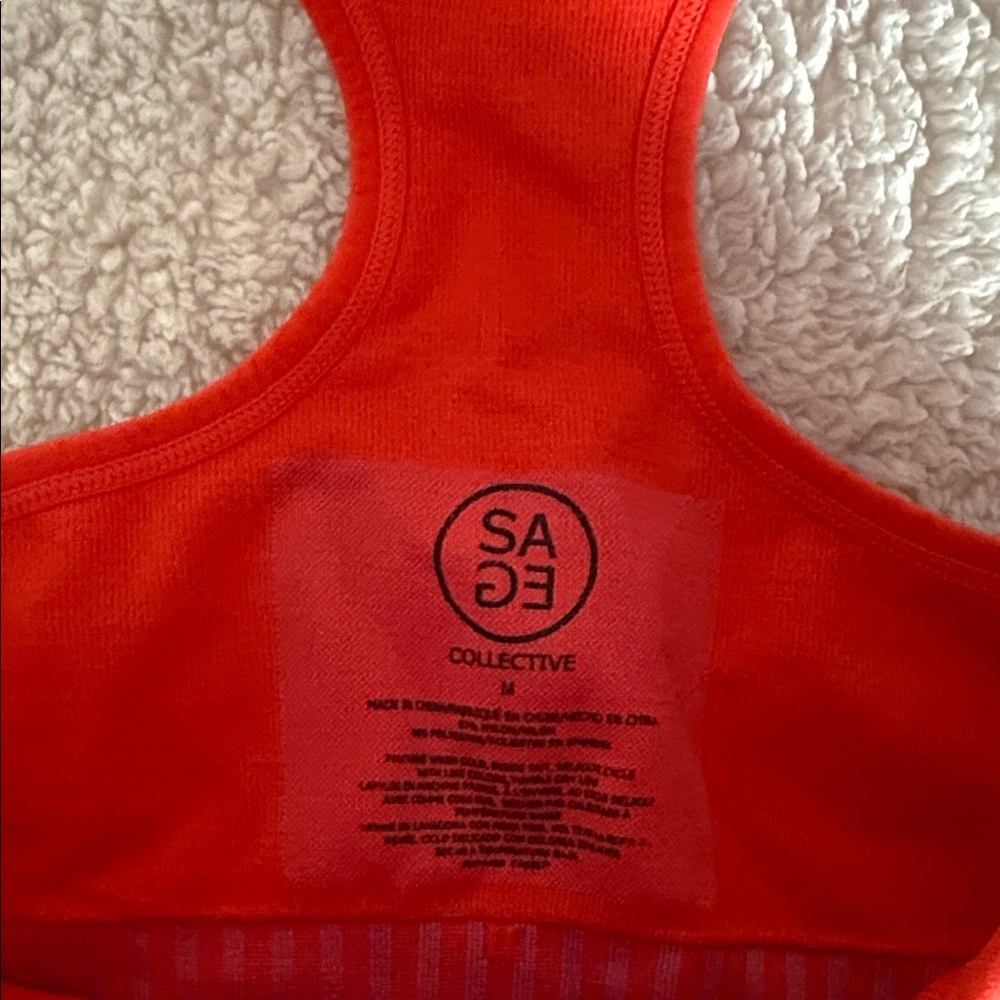 Red and Pink Striped Sports Bra - Picture 5 of 5